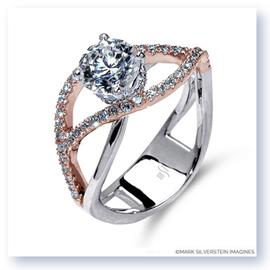 Mark Silverstein Imagines 18K White and Rose Gold Double Split Shank Semi Diamond Engagement RIng
