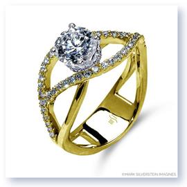Mark Silverstein Imagines 18K Yellow Gold Double Split Shank Semi Diamond Engagement RIng