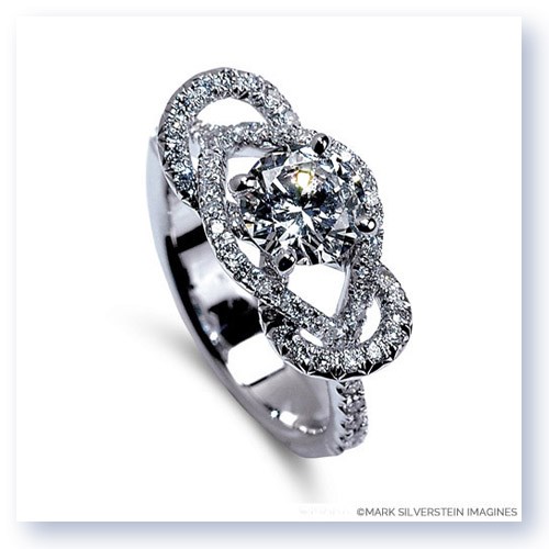 Mark Silverstein Imagines 18K White Gold Infinity Loop Diamond Engagement Ring