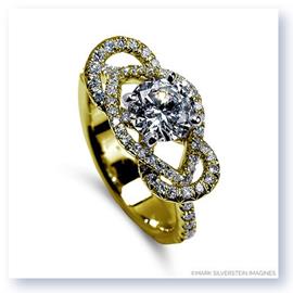 Mark Silverstein Imagines 18K Yellow Gold Infinity Loop Diamond Engagement Ring