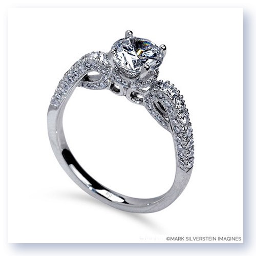 Mark Silverstein Imagines 18K White Gold Scrolling Diamond Enagagement Ring