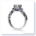 Mark Silverstein Imagines 18K White Gold Curled Leaf Diamond and Sapphire Engagement Ring