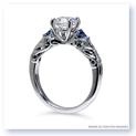 Mark Silverstein Imagines 18K White Gold Sculpted Design Diamond and Sapphire Enagagement Ring
