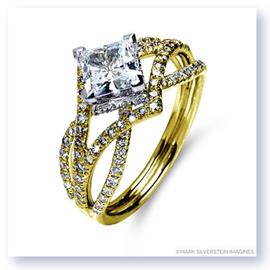Mark Silverstein Imagines 18K Yellow Gold Three Strand Crossover Edgy Diamond Engagement Ring