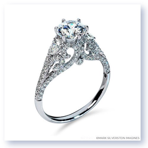 Mark Silverstein Imagines 18K White Gold Lattice Diamond Enagagement Ring