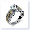 Mark Silverstein Imagines 18K White and Yellow Gold Art Deco Inspired Diamond Engagement Ring