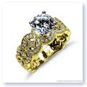 Mark Silverstein Imagines 18K Yellow Gold Art Deco Inspired Tapered Diamond Engagement Ring