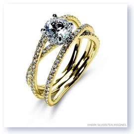 Mark Silverstein Imagines 18K Yellow Gold Double Band Crossover Diamond Engagement Ring