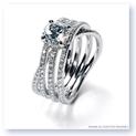 Mark Silverstein Imagines 18K White Gold Three Band Crossover Diamond Engagement Ring