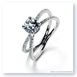 Mark Silverstein Imagines 18K White Gold Double Loop Diamond Engagement Ring