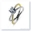Mark Silverstein Imagines 18K White and Yellow Gold Double Loop Diamond Engagement Ring