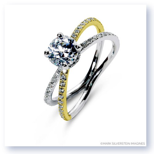 Mark Silverstein Imagines 18K White and Yellow Gold Double Loop Diamond Engagement Ring