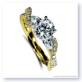 Mark Silverstein Imagines 18K Yellow  Gold Pear Side Stone Twist Diamond Engagement Ring