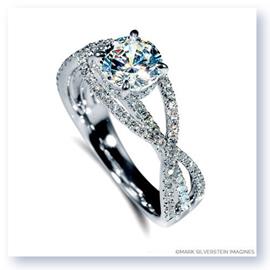Mark Silverstein Imagines 18K White Gold Criss-Cross Diamond Enagagement Ring