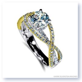 Mark Silverstein Imagines 18K White and Yellow Gold Criss-Cross Diamond Enagagement Ring