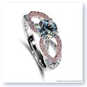 Mark Silverstein Imagines 18K White and Rose Gold Flower Petal Pink and White Diamond Enagagement Ring