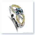 Mark Silverstein Imagines 18K White and Yellow Gold Flower Petal Diamond Enagagement Ring
