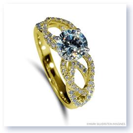 Mark Silverstein Imagines 18K Yellow Gold Flower Petal Diamond Enagagement Ring