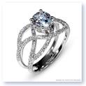 Mark Silverstein Imagines 18K White Gold Double Split Shank Crossover Diamond Enagagement Ring