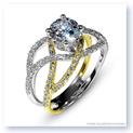Mark Silverstein Imagines 18K White and Yellow Gold Double Split Shank Crossover Diamond Enagagement Ring