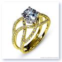 Mark Silverstein Imagines 18K Yellow Gold Double Split Shank Crossover Diamond Enagagement Ring