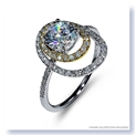 Mark Silverstein Imagines 18K White and Yellow Gold Double Round Halo Diamond Engagement Ring