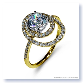 Mark Silverstein Imagines 18K Yellow Gold Double Round Halo Diamond Engagement Ring