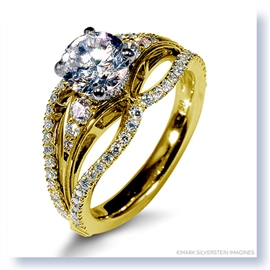 Mark Silverstein Imagines 18K Yellow Gold Triple Band Diamonds Engagement Ring