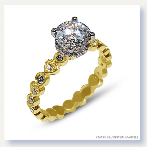 Mark Silverstein Imagines 18K Yellow and White Gold Geometric Shape Diamond Engagement Ring