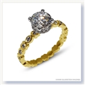 Mark Silverstein Imagines 18K Yellow and White Gold Geometric Shape Diamond Engagement Ring