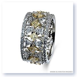 Mark Silverstein Imagines 18K White and Yellow Gold Yellow and White Diamond Accent Fashion Wide Band