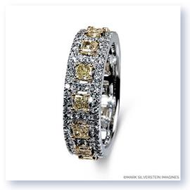 Mark Silverstein Imagines 18K White and Yellow Gold Yellow and White Diamond Accent Fashion Thin Band
