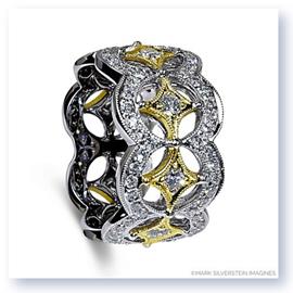 Mark Silverstein Imagines 18K White and Yellow Gold Open Circle and Star Fashion Band