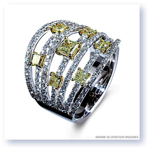 Mark Silverstein Imagines 18K White and Yellow Gold Seven Row Yellow and White Diamond Fashion Band