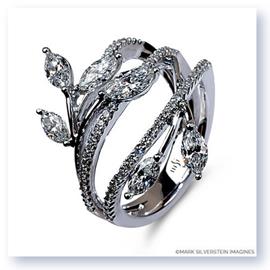 Mark Silverstein Imagines 18K White Gold Diamond Petal Fashion Ring