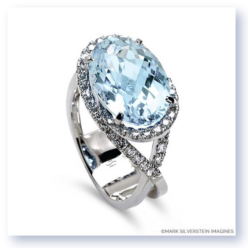 Mark Silverstein Imagines 18K White Gold Aquamarine Cocktail Ring