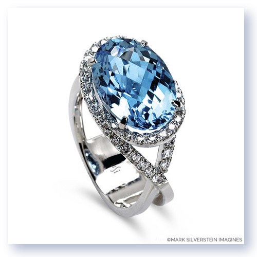 Mark Silverstein Imagines 18K White Gold Blue Topaz Cocktail Ring