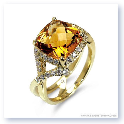 Mark Silverstein Imagines 18K Yellow Gold Citrine Crossover Diamond Fashion Ring