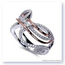 Mark Silverstein Imagines 18K White and Rose Gold Free Flowing Diamond Fashion Ring
