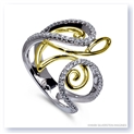 Mark Silverstein Imagines 18K White and Yellow Gold Curve and Loop Diamond Fashion Ring