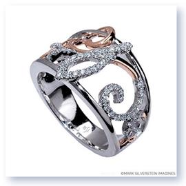 Mark Silverstein Imagines 18K White and Rose Gold  Freeform Diamond Fashion Ring