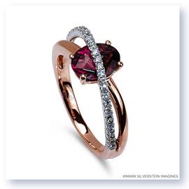 Mark Silverstein Imagines 18K White and Rose Gold Pink Tourmaline and Diamond Crossover Fashion Ring