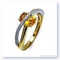 Mark Silverstein Imagines 18K White and Yellow Gold Yellow Sapphire and Diamond Crossover Fashion Ring