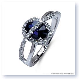 Mark Silverstein Imagines 18K White Gold Sapphire and Diamond Halo Right Hand Ring