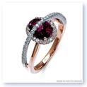 Mark Silverstein Imagines 18K White and Rose Gold Pink Tourmaline and Diamond Halo Right Hand Ring