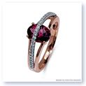 Mark Silverstein Imagines 18K White and Rose Gold Pink Tourmaline and Diamond Split Shank Right-Hand Ring