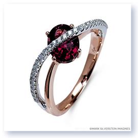 Mark Silverstein Imagines 18k White and Rose Gold Pink Tourmaline and Diamond Right-Hand Ring
