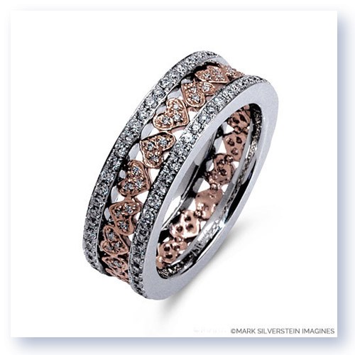 Mark Silverstein Imagines 18K White and Rose Gold Heart Inspired Diamond Eternity Ring
