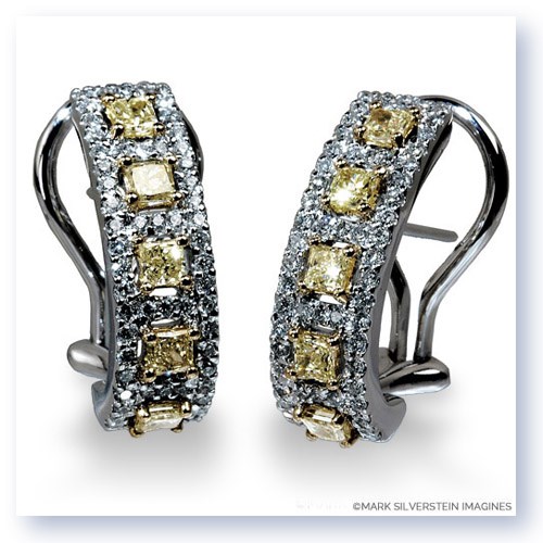 Mark Silverstein Imagines 18K White and Yellow Gold Yellow Diamond Huggie Earrings