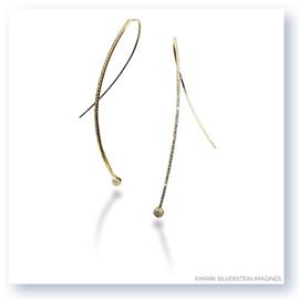 Mark Silverstein Imagines Long Wire Thin 18K Yellow Gold Diamond Earrings